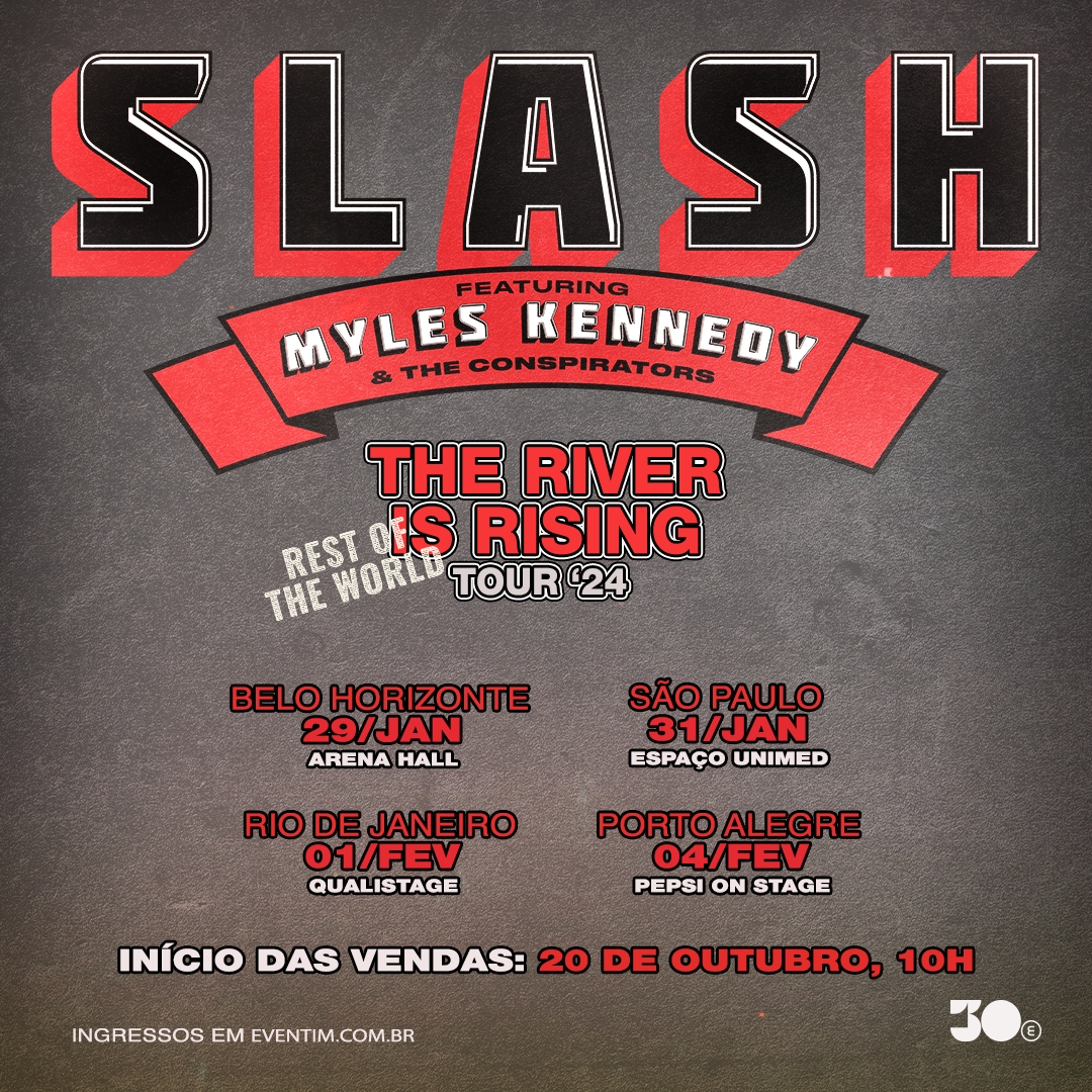 Slash feat Myles Kennedy & The Conspirators confirmam passagem da turnê mundial “The River is Rising” pelo Brasil