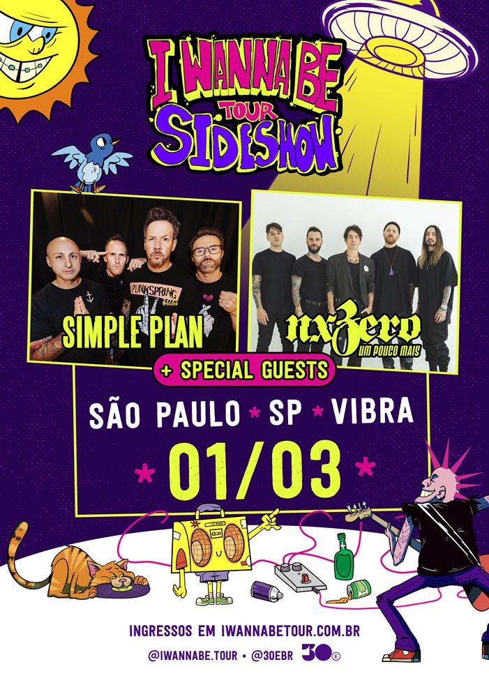 I Wanna Be Tour terá side show em São Paulo com Simple Plan e NX Zero