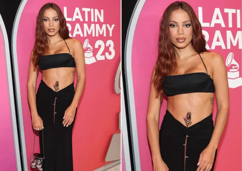 Anitta chama atenção com look em evento do Grammy Latino