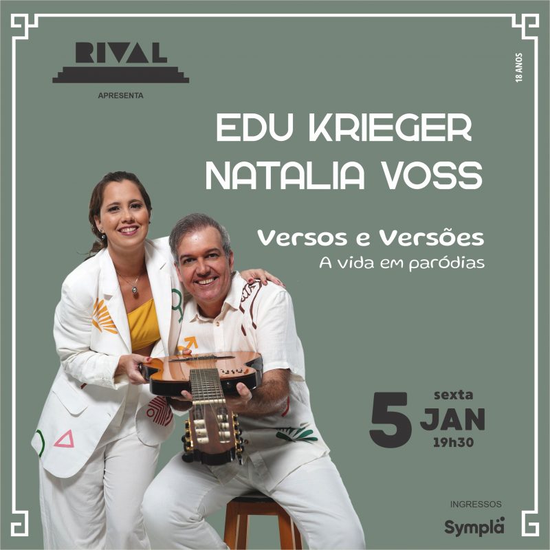 Edu Krieger e Natalia Voss em “Versos e Versões – A vida em paródias”