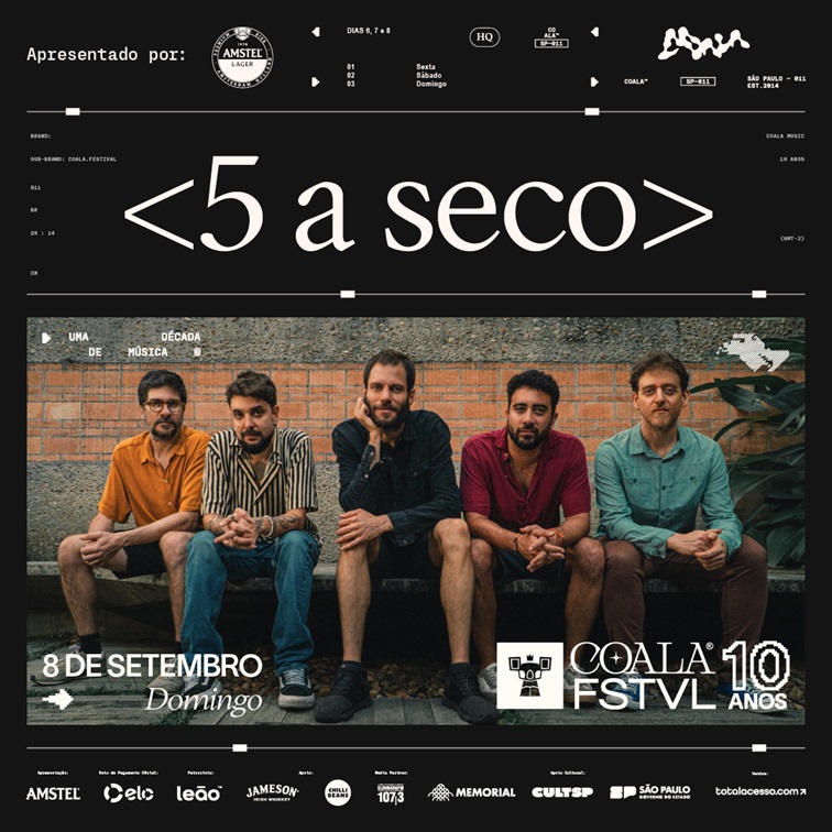 Coala Festival reúne banda 5 a Seco para sua décima edição