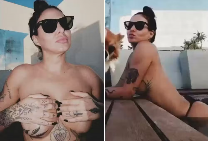 Alinne Rosa movimenta a rede ao postar fotos de topless