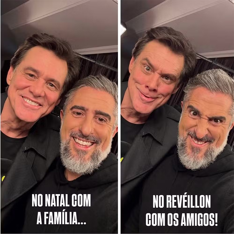 Marcos Mion tem encontro com Jim Carrey e se transforma em ‘Grinch’ com o ator