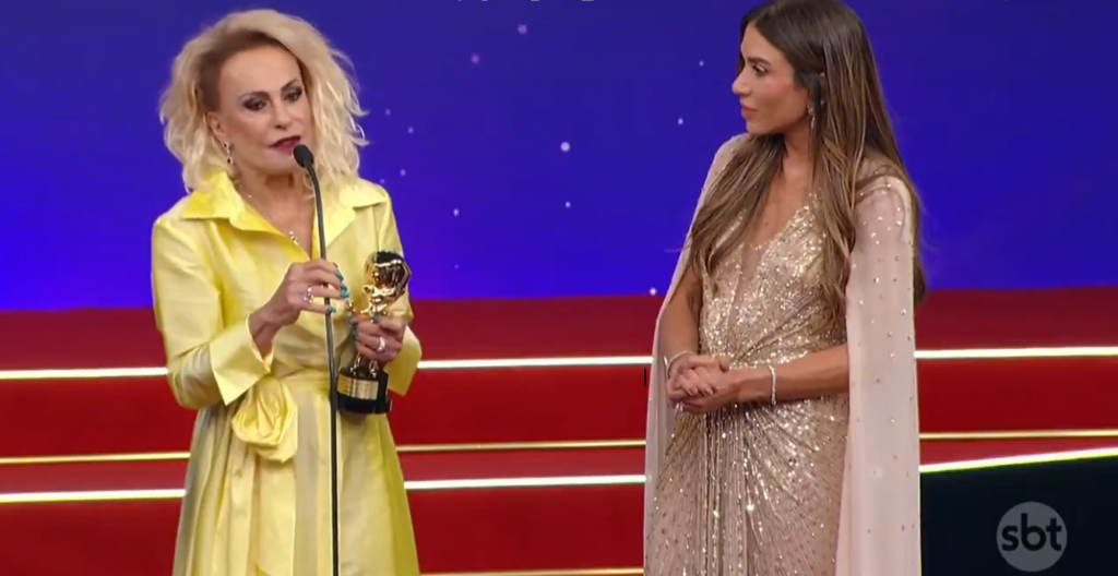 Ana Maria Braga relembra os tempos de SBT ao receber o Troféu Imprensa