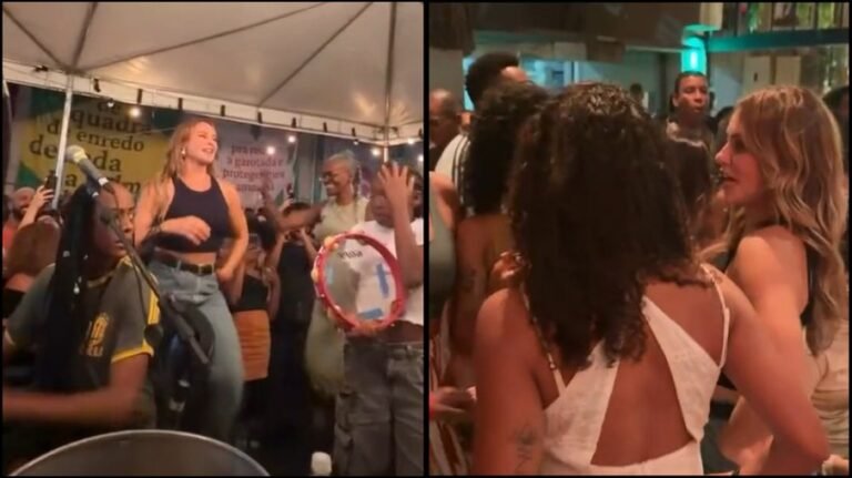Paolla Oliveira samba muito na noite carioca